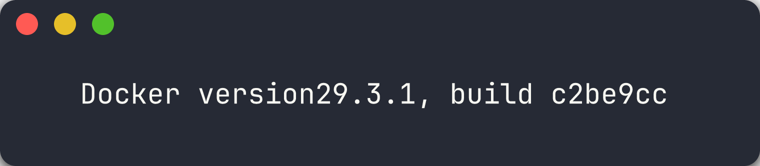 Docker version output