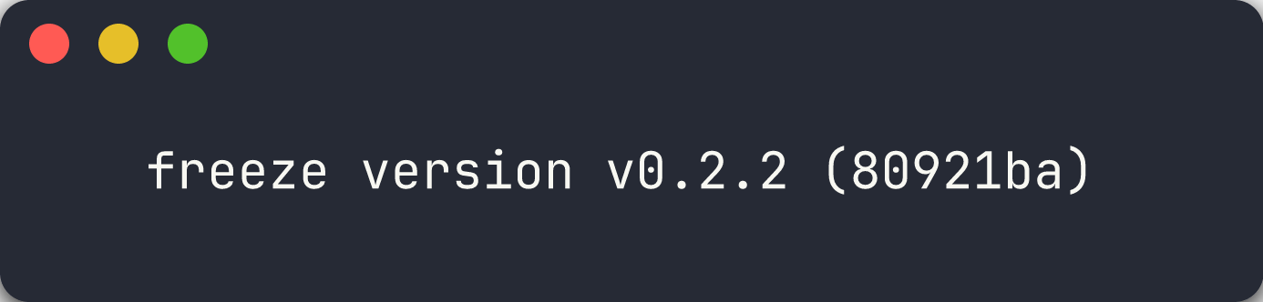 Charm freeze version output
