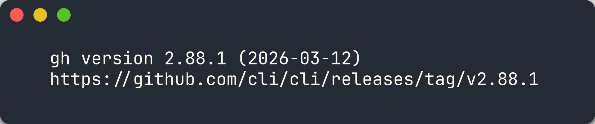 GitHub CLI version output