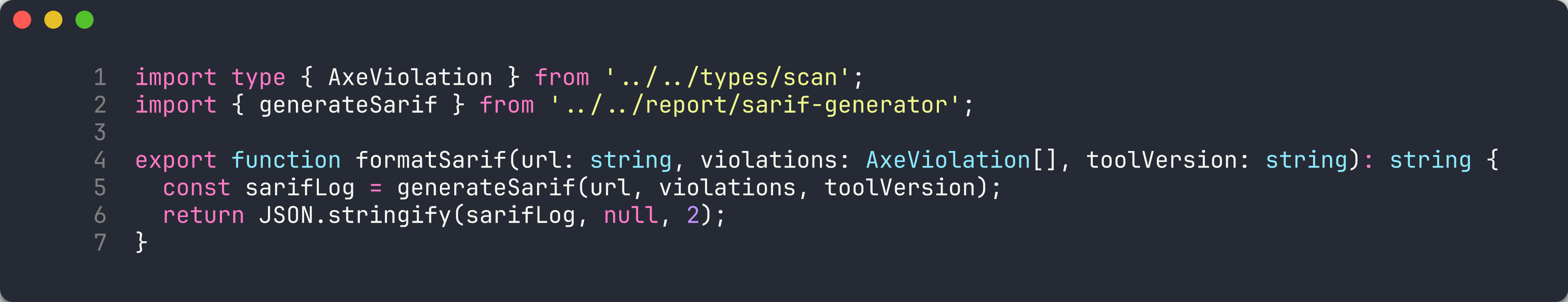 SARIF structure diagram