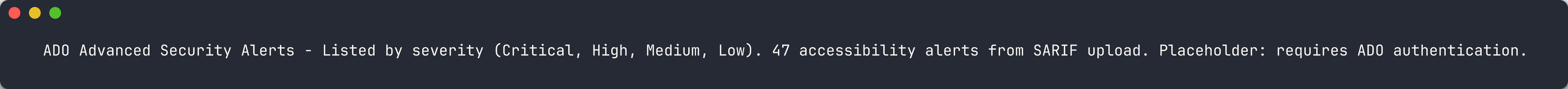 Alerts listed by severity