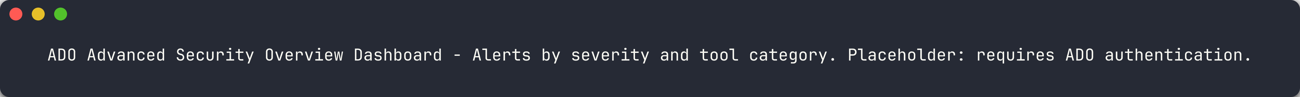 Advanced Security Overview dashboard
