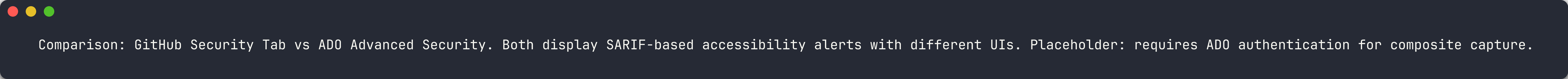 Side-by-side GH Security vs ADO AdvSec