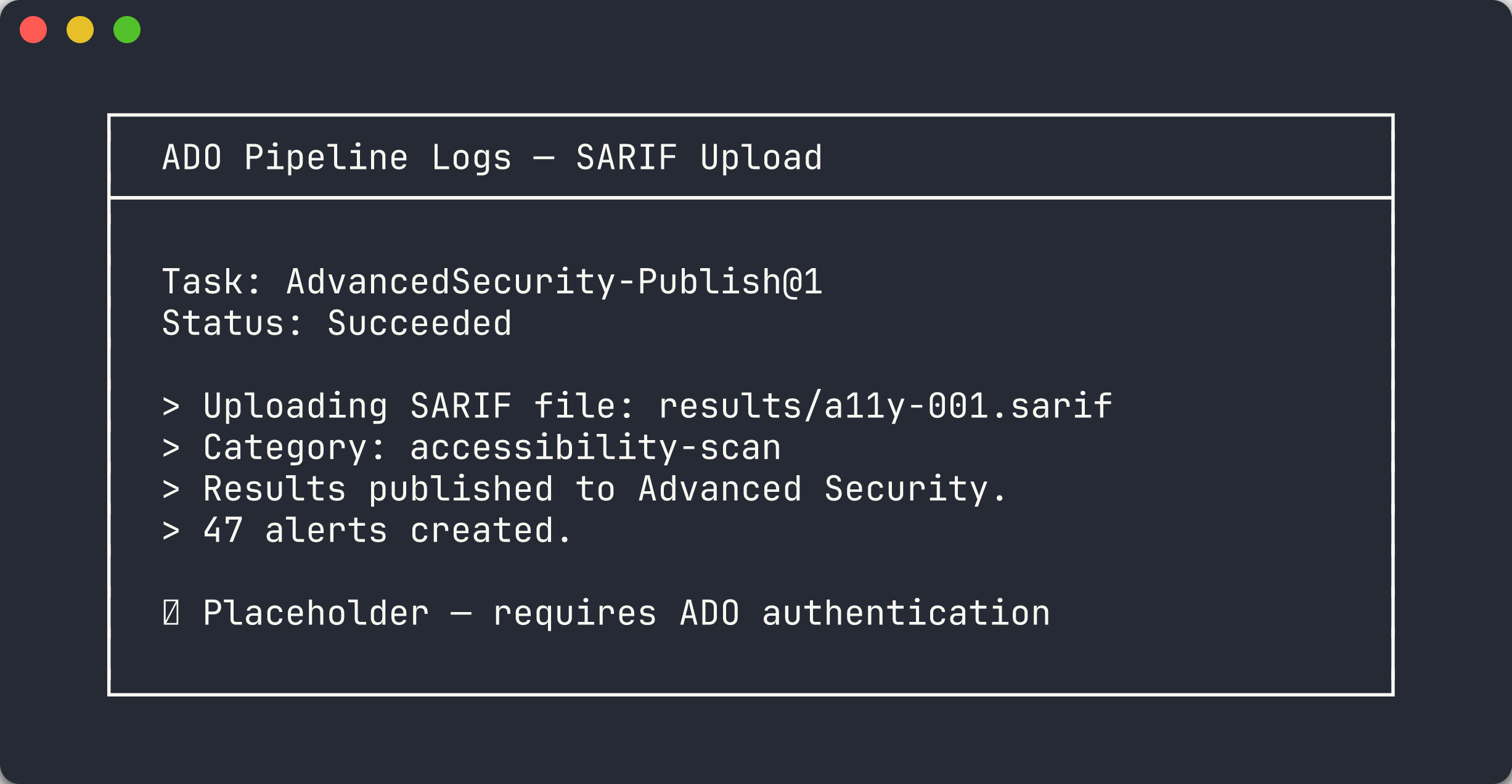 Pipeline logs showing SARIF upload
