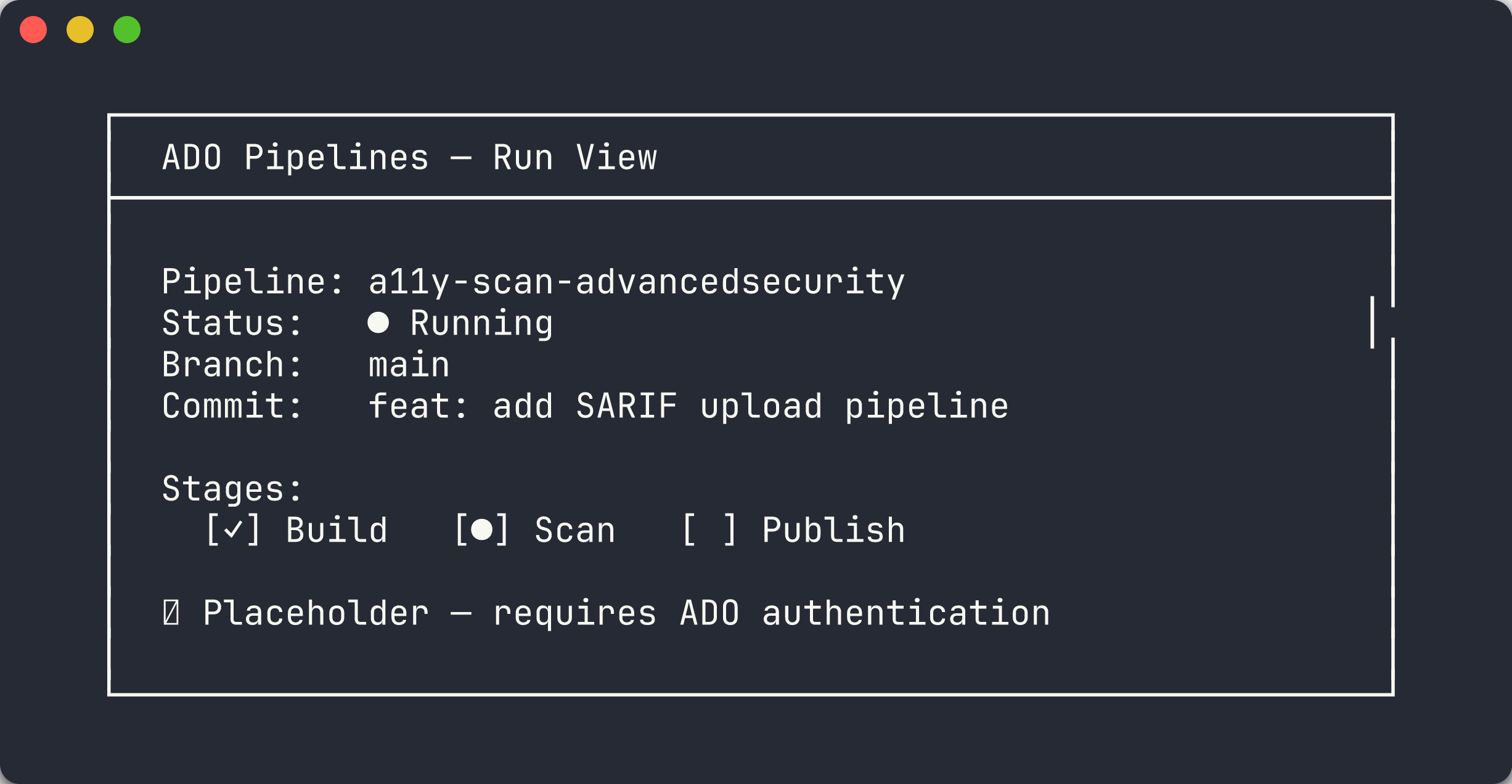 Pipeline execution run view