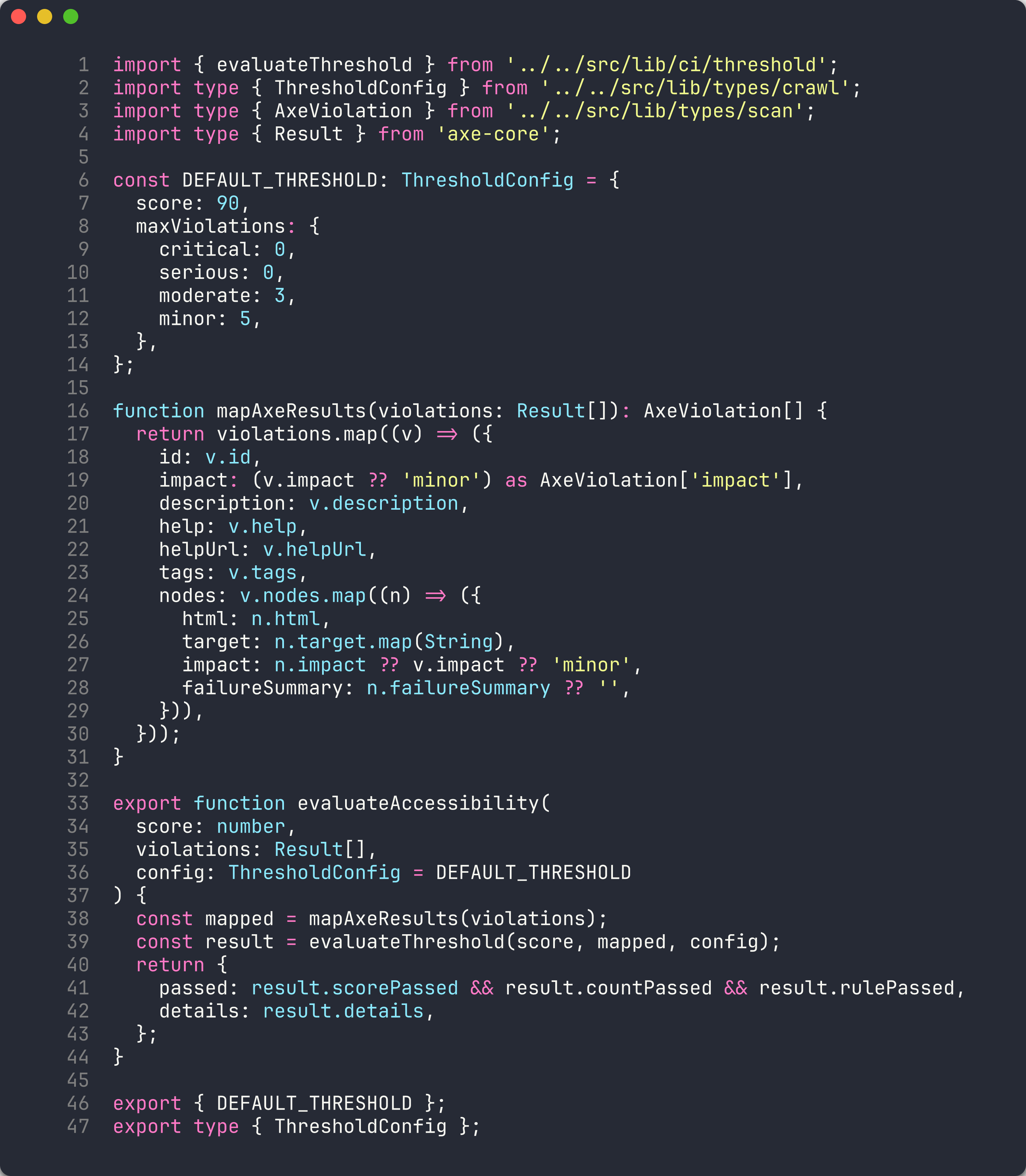 Threshold configuration