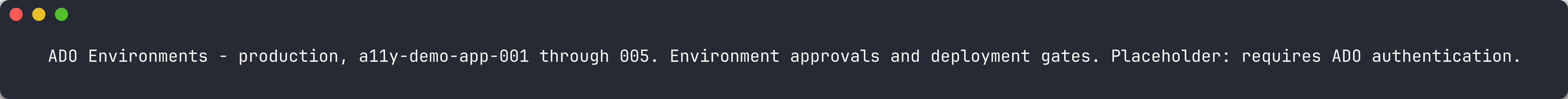 Environments list in ADO