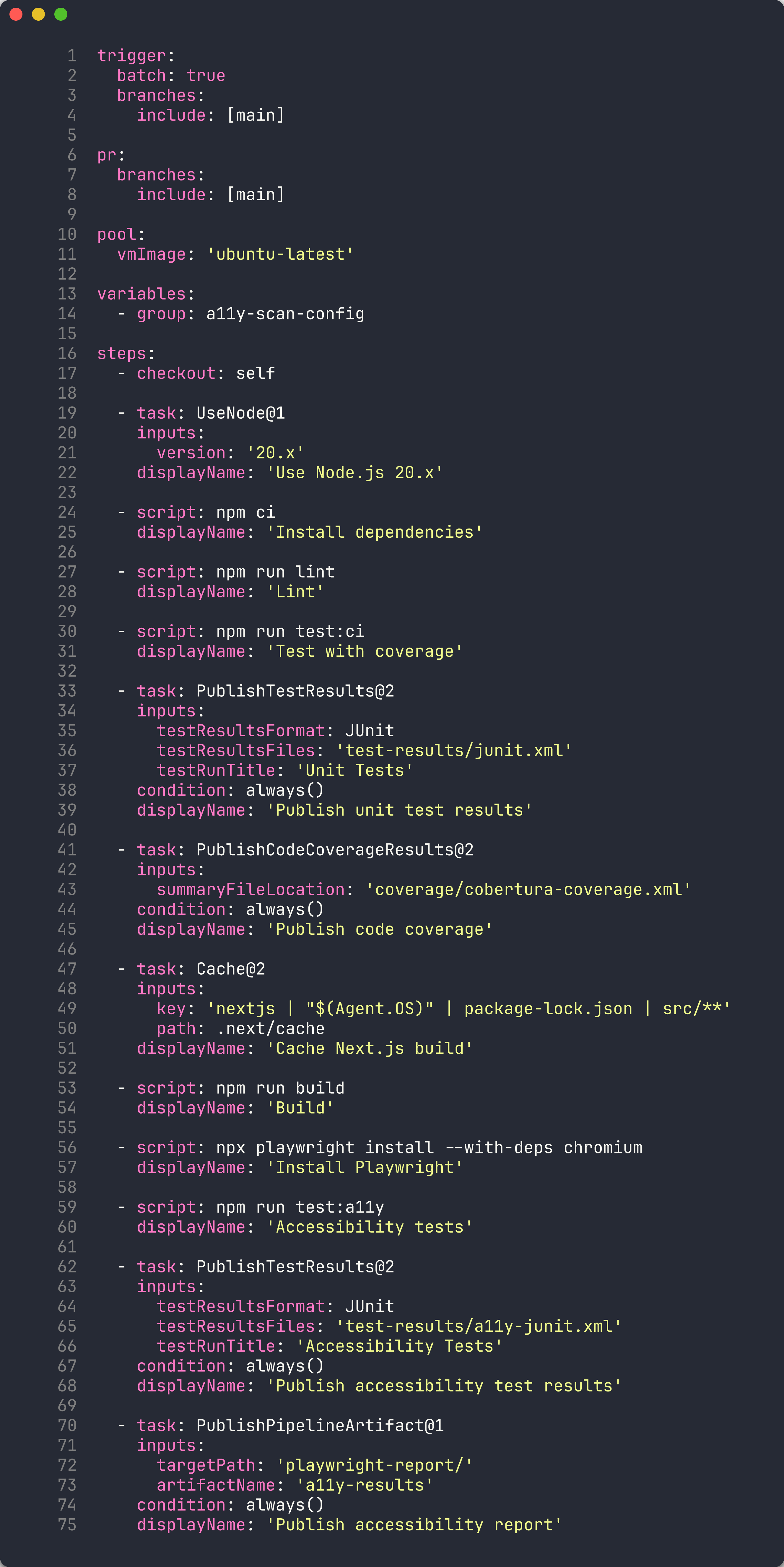 ci.yml pipeline structure