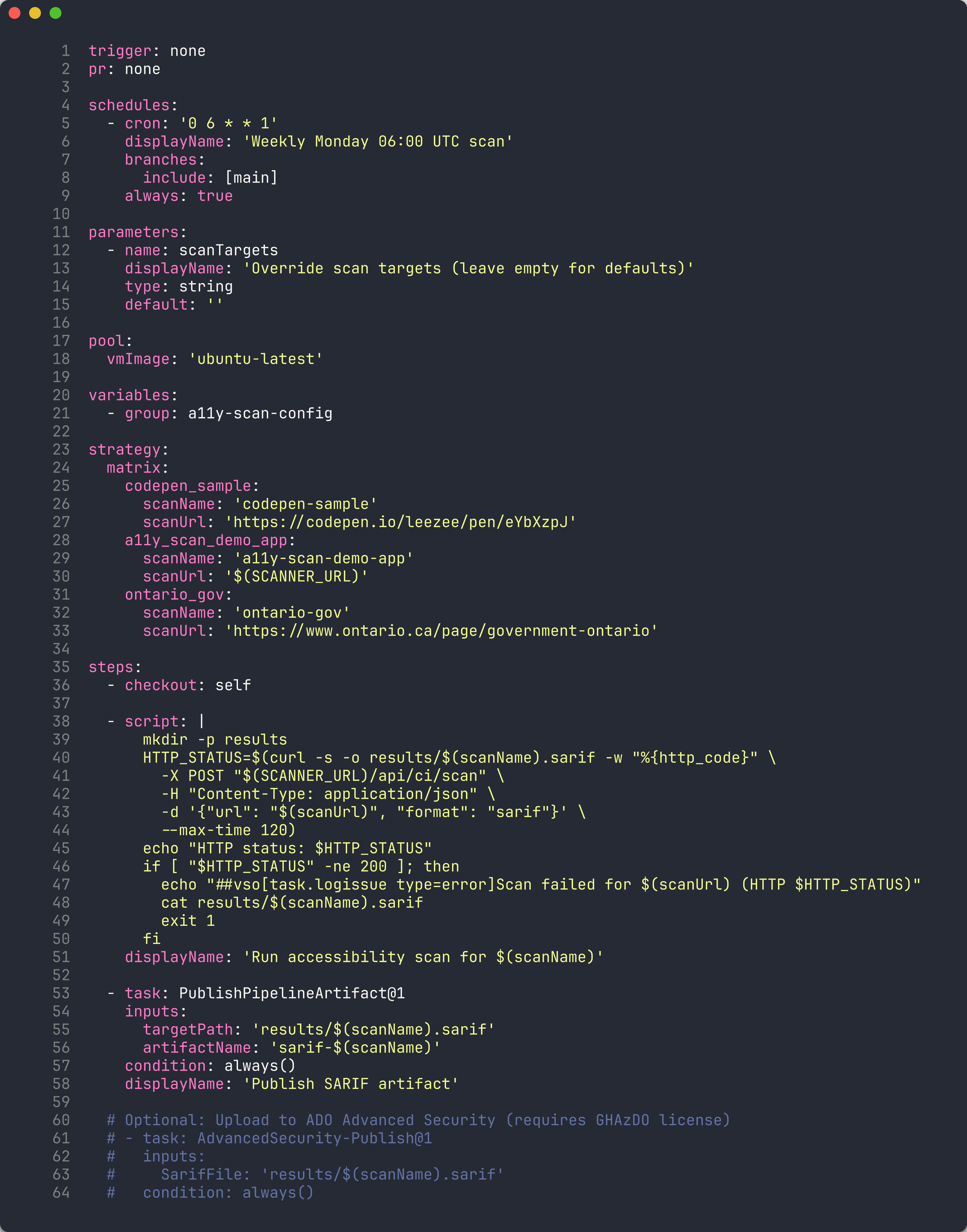 Lab 07-ado: ADO YAML Pipelines for Accessibility Scanning ...