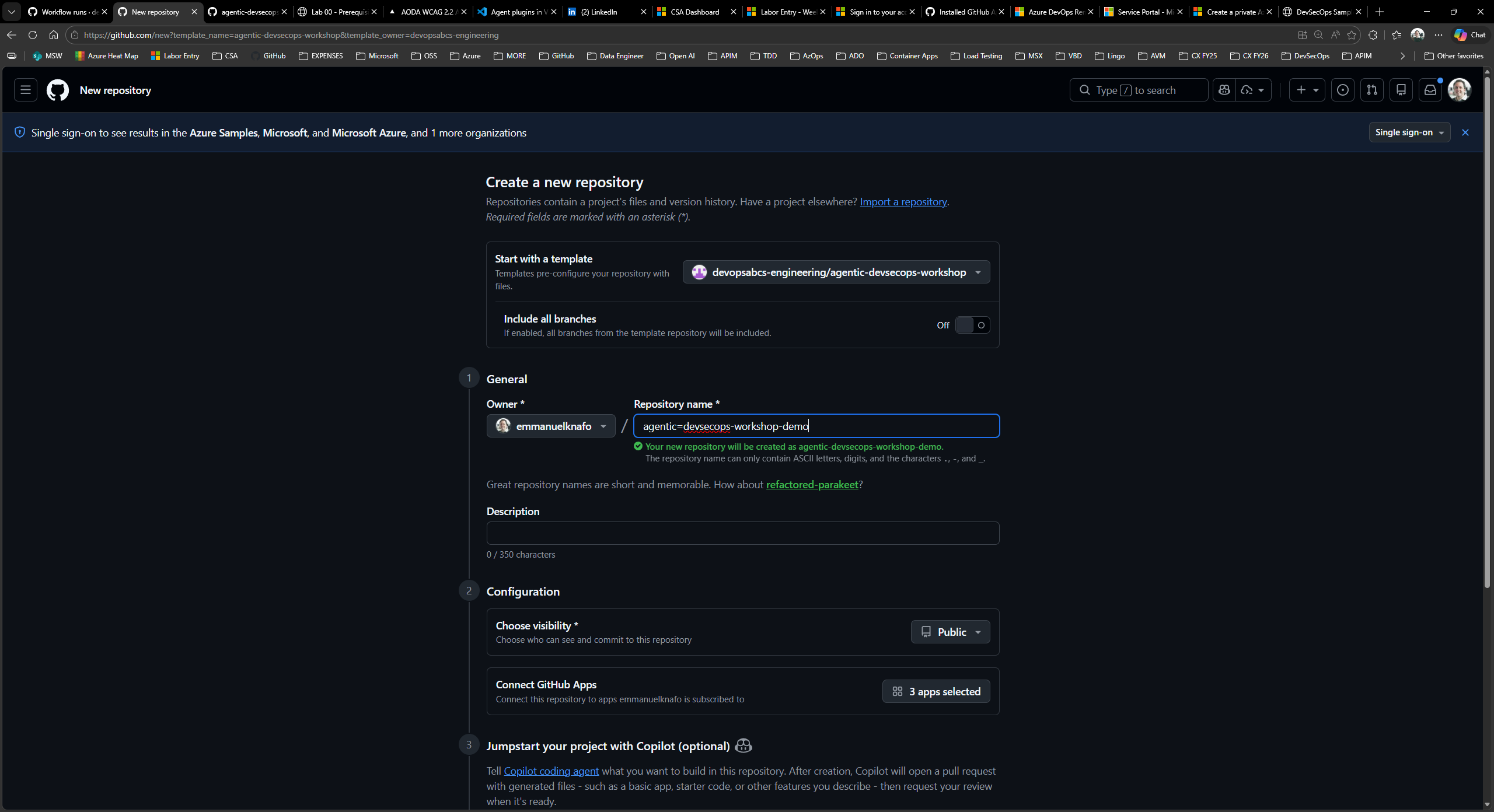 GitHub "Use this template" dialog