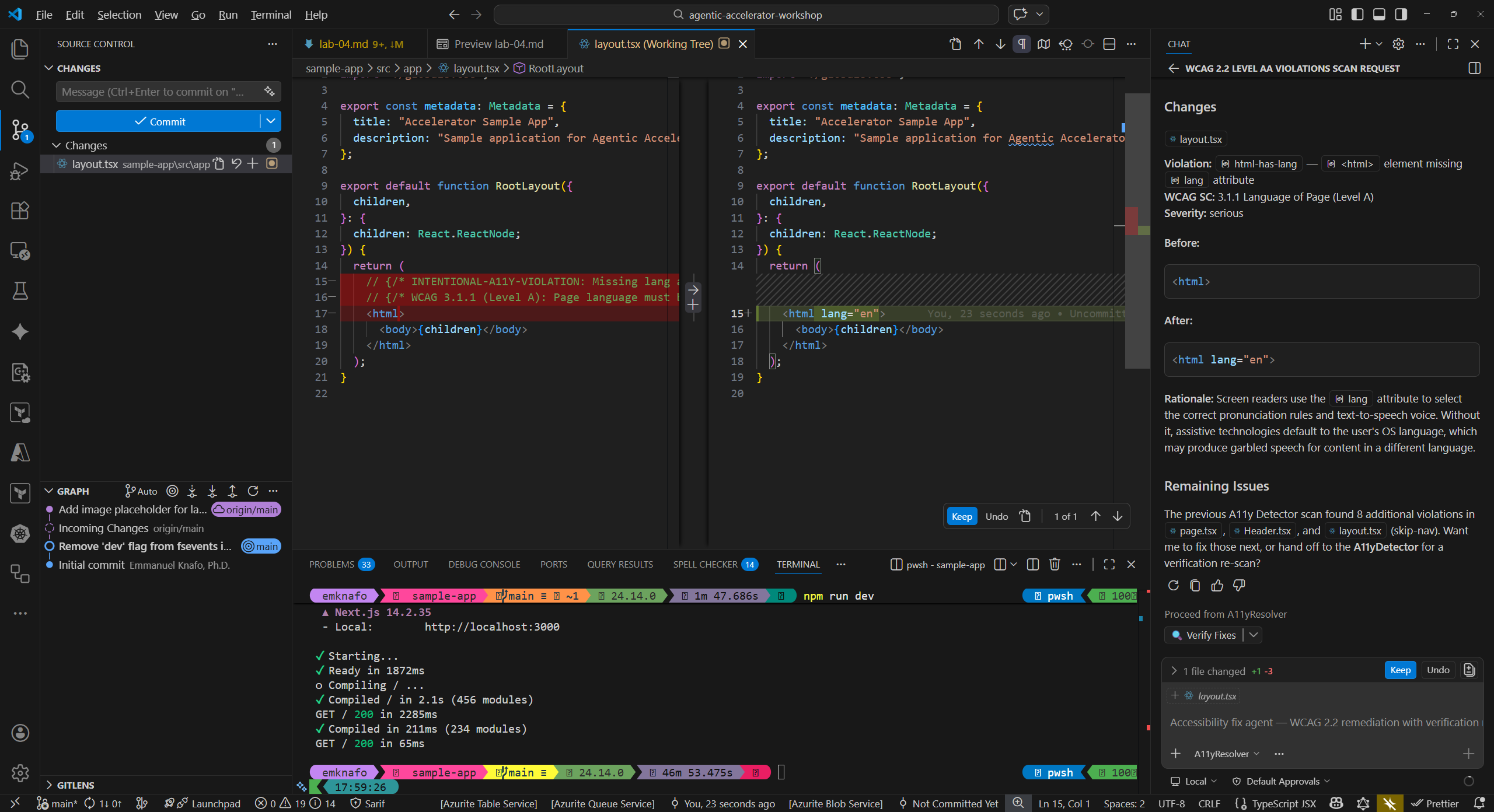 A11y resolver applying fix