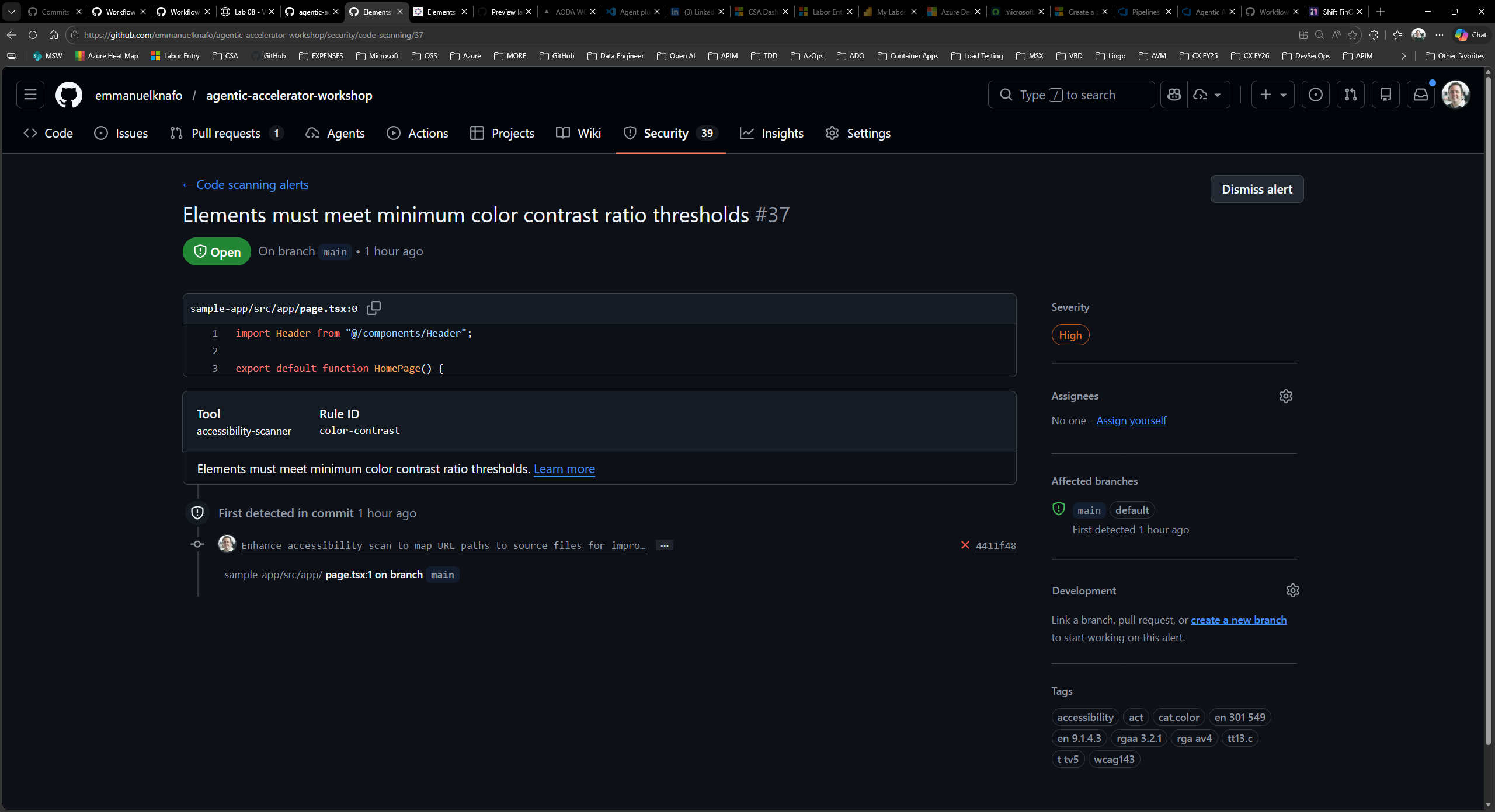Individual finding detail page