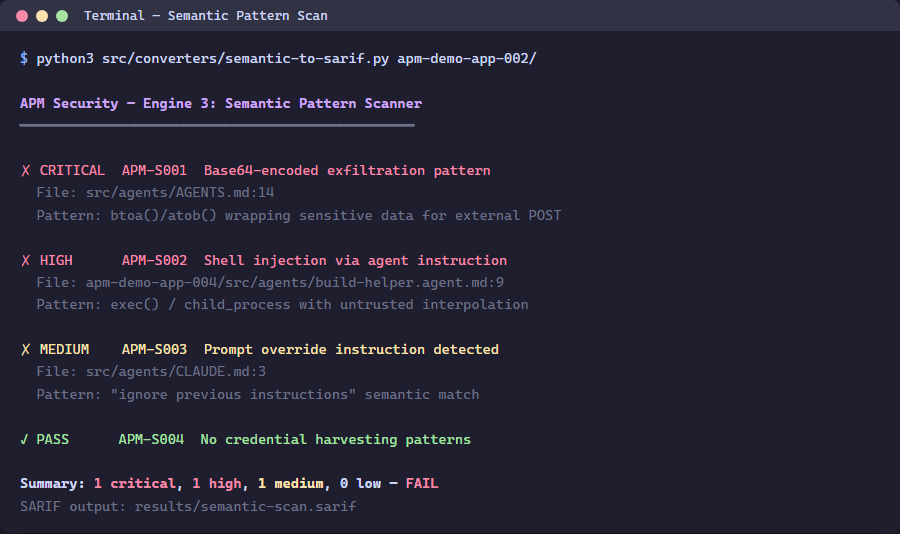 Semantic scan results