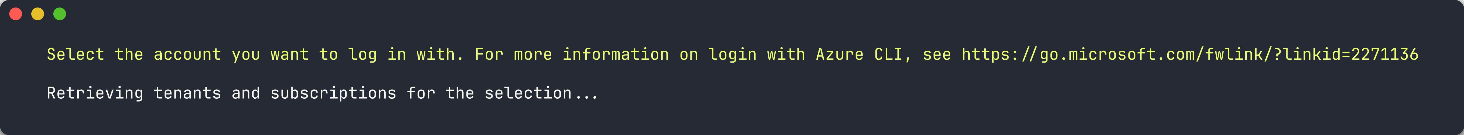 Azure CLI account output