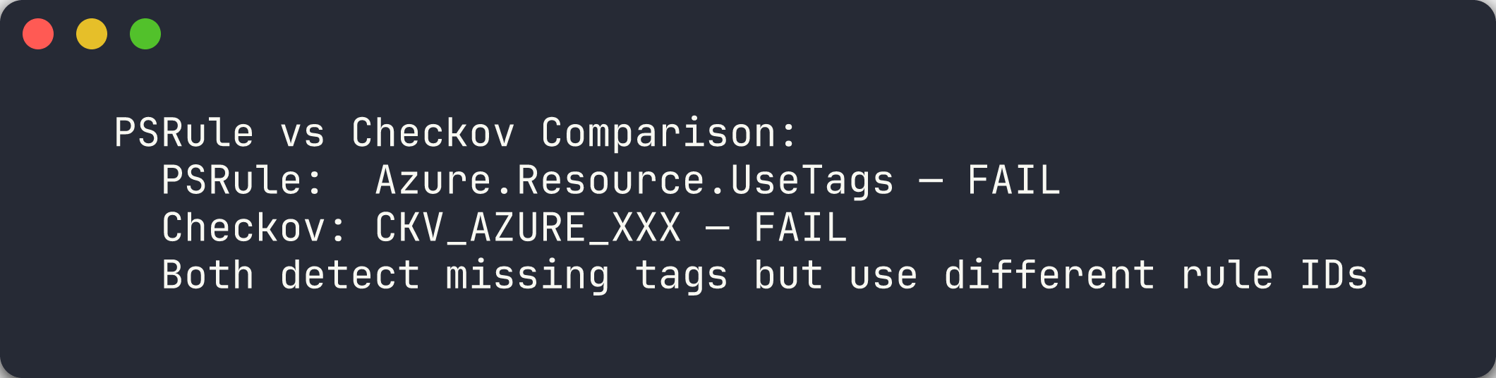 Checkov vs PSRule comparison