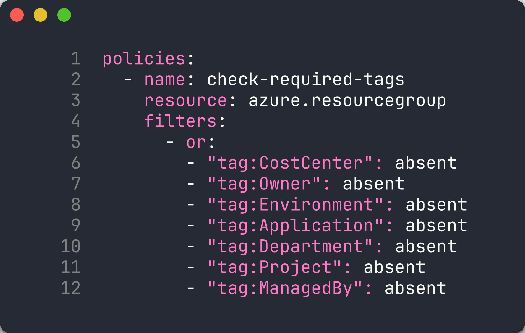 Cloud Custodian policy file