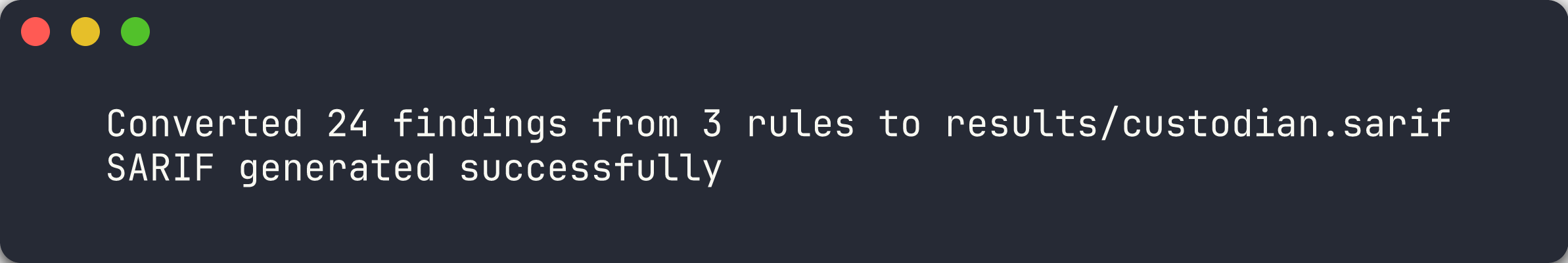Converted SARIF from custodian-to-sarif.py