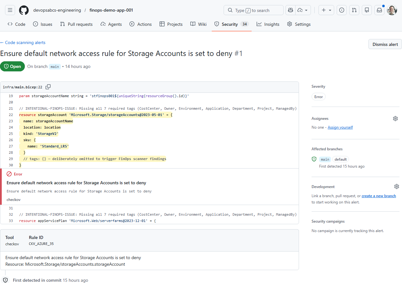 Single alert detail page