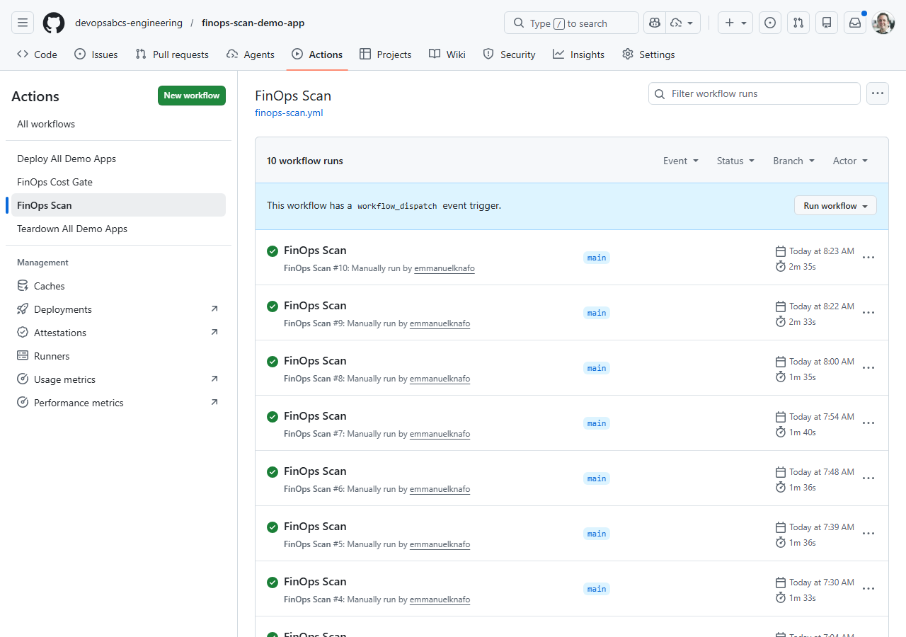 Matrix jobs showing 5 app jobs